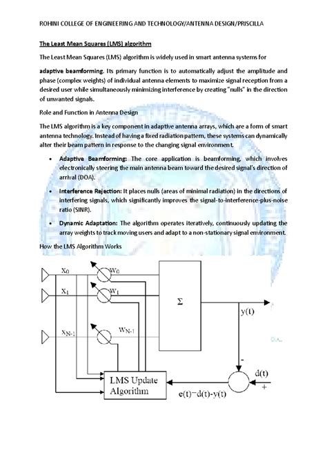ROHINI COLLEGE OF ENGINEERING AND LMS Algorithm in Adaptive Beamforming ...