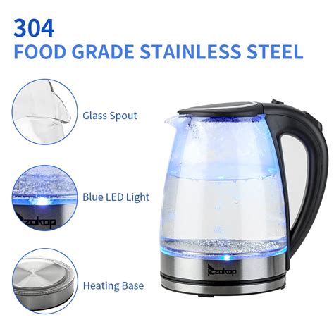 Buy 1.8L Electric Glass Kettle, URHOMEPRO 1500w BPA-free Glass Electric ...