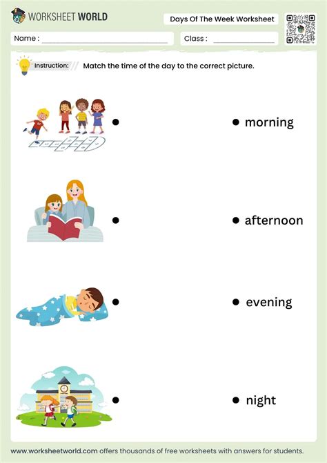 Day And Night Worksheet For Grade 1 to Grade 4 - Worksheet World