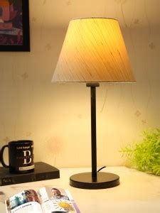 BTR Crafts Table Lamp with Black Metal Base and 8 Inch Cream Texture ...
