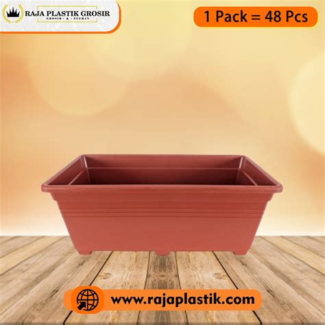 Pot Tanaman Segi Panjang M Merah Bata - RAJA PLASTIK GROSIR | Jual ...