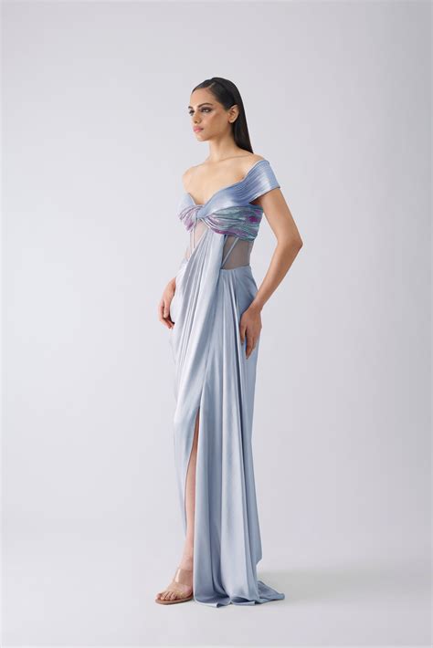 Moulded Metallic Gown – Amit Aggarwal
