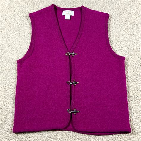 VINTAGE Tally Ho 100% Boiled Wool Vest Womens Medium … - Gem
