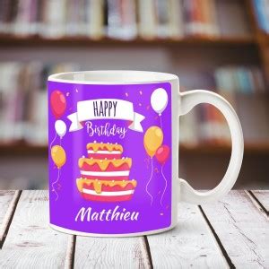 HUPPME Happy Birthday Matthieu White ceramic mug Ceramic Coffee Mug ...