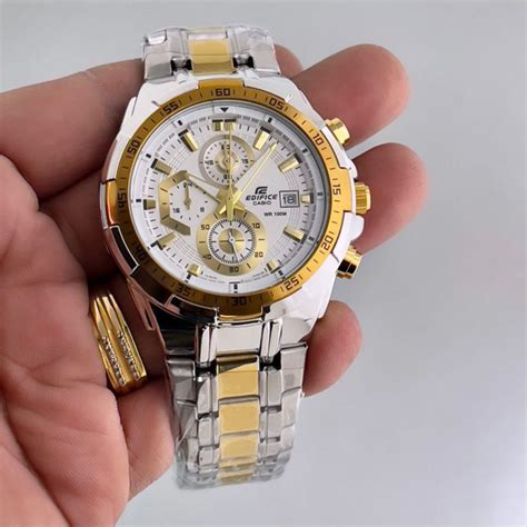 Edifice Silver Gold White Metal Watch – thewatchtime.shop