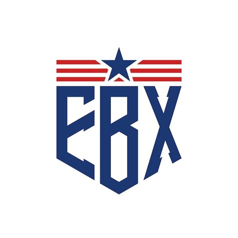 Logo EBX patriotique avec étoile et sangles de drapeau américain Lettre ...