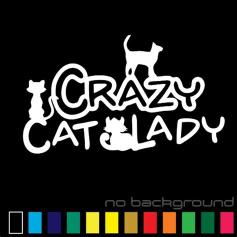Crazy Cat Lady Sticker Vinyl Decal - Funny Family | Ubuy India