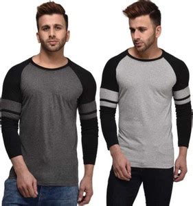 WRODSS Colorblock Men Round Neck Multicolor T-Shirt - Buy grey&grey ...