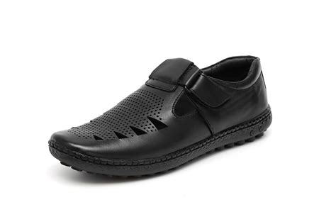 ARAMISH Black Genuine Leather Fisherman Sandals for Men - 5 UK : Amazon ...