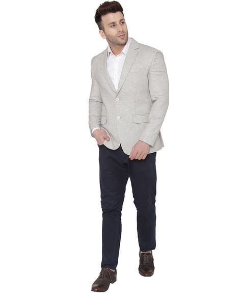 Buy Grey WINTAGE Chevron-Woven Single-Breasted Blazer | AJIO