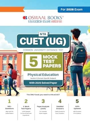 Oswaal NTA CUET(UG) 5 Mock Test Papers Physical Education For 2026 Exam ...