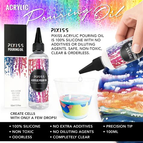 Pixiss 16 Colors Acrylic Pour Paint Kit, Premixed High Flow Pouring ...