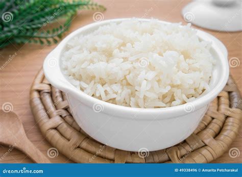 White steamed rice in bowl stock photo. Image of cooking - 49338496