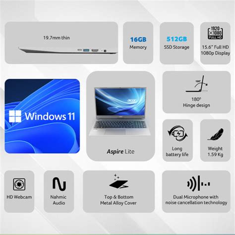 Acer Aspire Lite AMD Ryzen 7 Octa Core 7730U - (16 GB/512 GB SSD ...