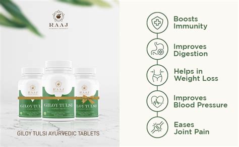 Raaj Ayurvedic Pharmacy Giloy Tulsi Tablets - Natural Immunity Booster ...