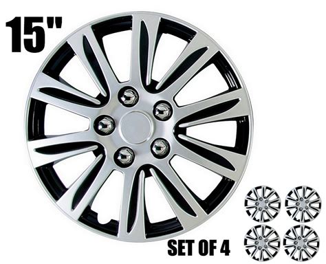 Unknown 15 Set of 4 Hub Caps MARINA BAY silver-black color, beautiful ...