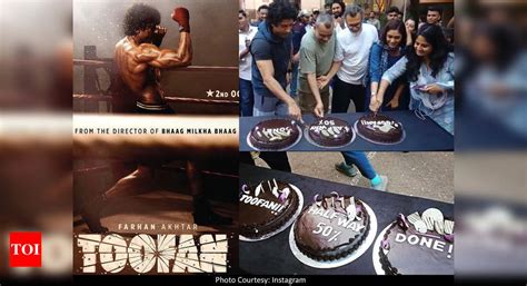 Photos: Farhan Akhtar and team ‘Toofan’ cross half-way mark on a sweet ...