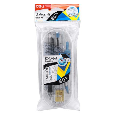 deli WG30894 8-Pcs Mathematical Instruments/Geometry Tool Set : Amazon ...