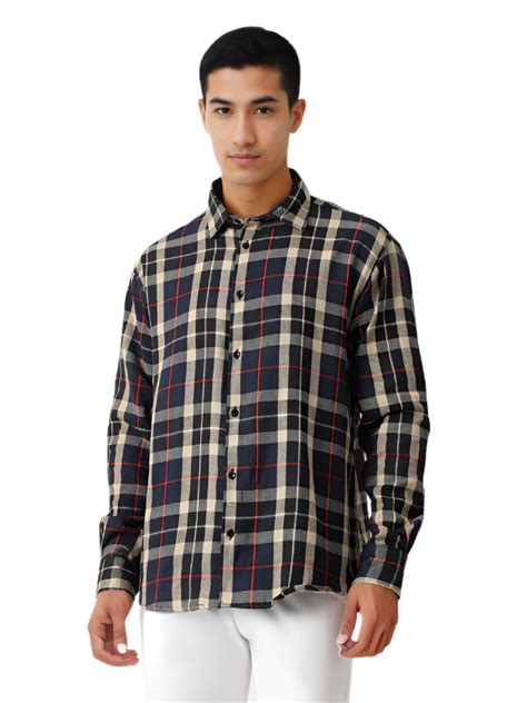 Hemsters Men Navy Blue Full Sleeves Checked Shirt – HEMSTERS