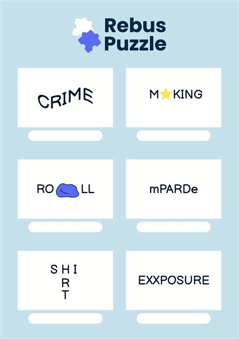 Rebus Puzzles With Answers Printable Easy