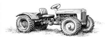 Vintage farm tractor sketch a handdrawn sketch of a classic farm ...