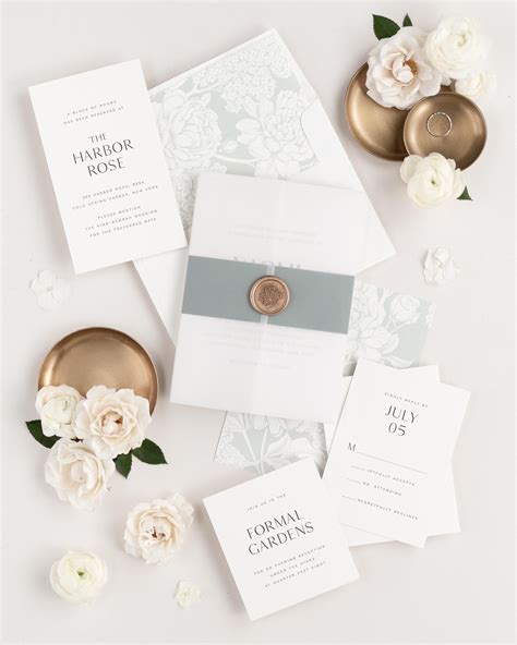 Simple Modern Wedding Invitations in Green | Shine Wedding Invitations