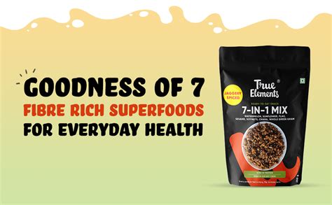 True Elements 7-in-1 Mix Jaggery Spiced 250g - Fibre Rich Healthy ...