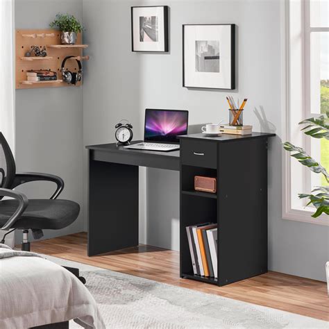 Buy Yaheetech Home Office Computer Desk with Storage Drawer and Monitor ...