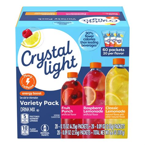 Crystal Light Energy On the Go, Fruit Punch, Raspberry Lemonade ...