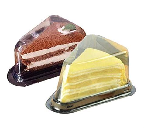 Buy 50-piece cake slice container cheese, cake pie pie holder clear ...