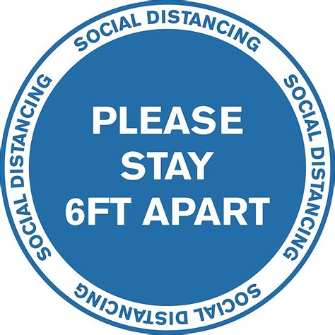 SIGN EVER Please Stay 6 Feet Apart Social Distance Floor Sticker Office ...
