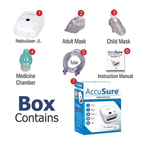 AccuSure JL White Compressor Complete Kit Nebulizer with Child and Adu