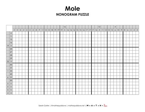 Mole Nonogram Puzzle for Mole Day | Math = Love