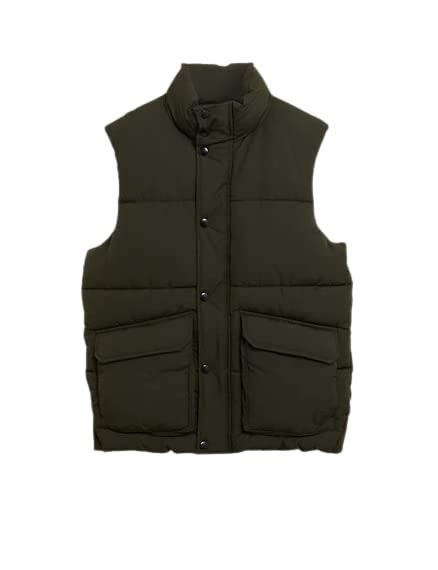 Buy Marks & Spencer Padded Gilet with Thermowarmth™ T166780MKHAKI (M ...