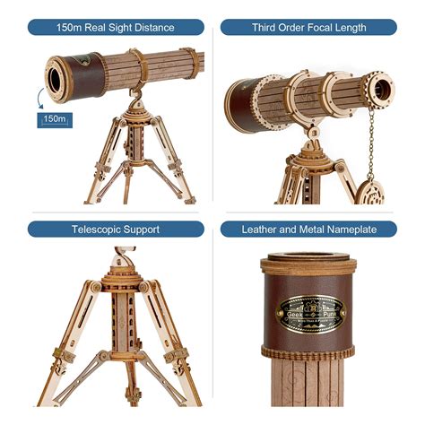 Buy ROBOTIME Wooden Model Kits for Adult 3D telescope Puzzle to Build ...