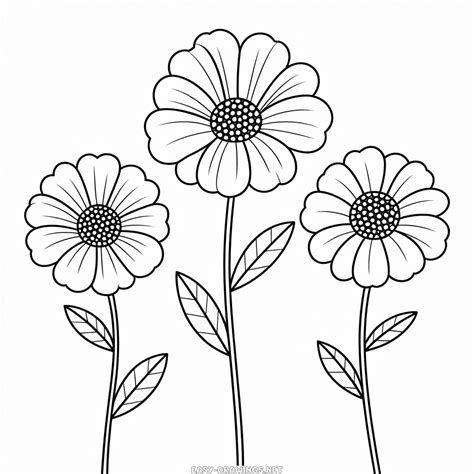 Fall Flowers Easy Drawing | Easy Drawings
