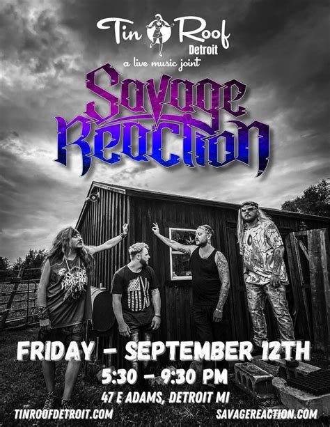SAVAGE REACTION LIVE! @ Tin Roof Detroit [9/12/25], Tin Roof Detroit ...