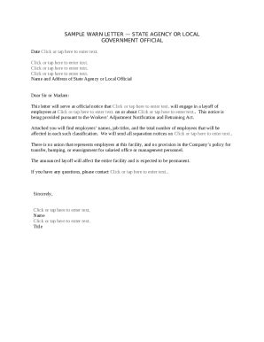 WARN Letter Template - Blank Fillable Template | Fill Out, Print ...