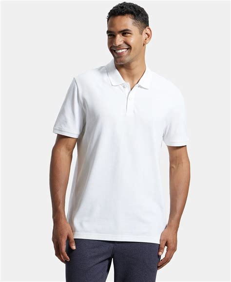 Buy Super Combed Cotton Rich Pique Fabric Solid Half Sleeve Polo T ...