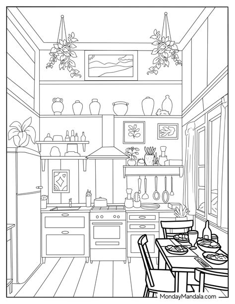 Coloring Picture Kitchen 的图像结果