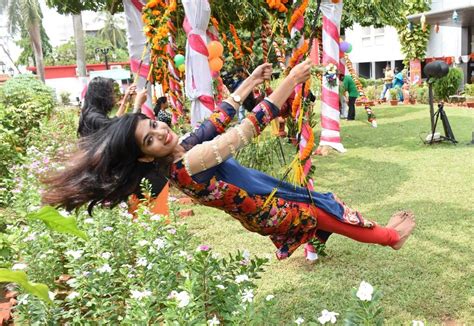 Girls soak on end in the festive Raja spirit