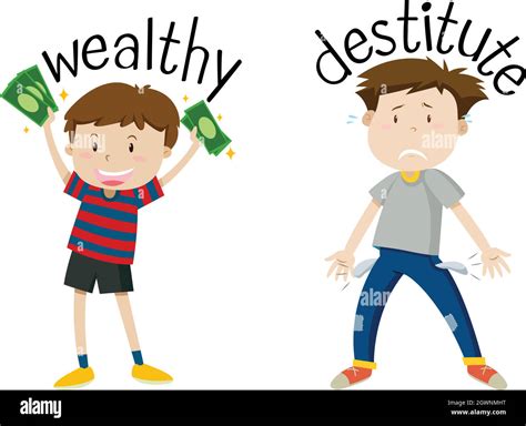 English opposite word of wealthy and destitute Stock Vector Image & Art ...