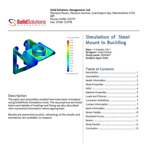 Image result for Making Simulation Report in SolidWorks
