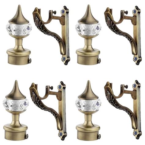 Buy GLOXY Aluminium Single Diamond Curtain Bracket Parda Holder with ...