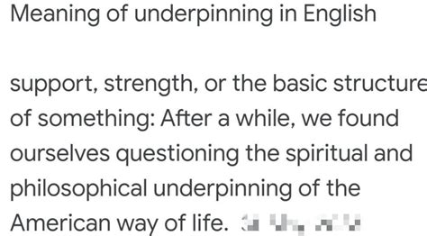 What does mean underpinning? - Brainly.in