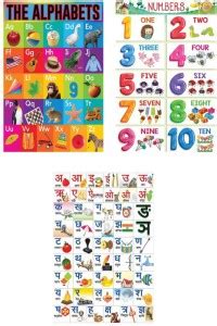 Early Learning Educational Sticker Poster For Toddlers|Set Of 3|Numbers ...