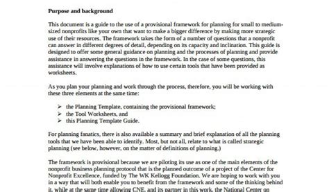 Free NonProfit Business Plan Template 的图像结果