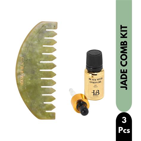 Jade Comb with Black seed Onion Oil- hairfall reduction, shine & strength
