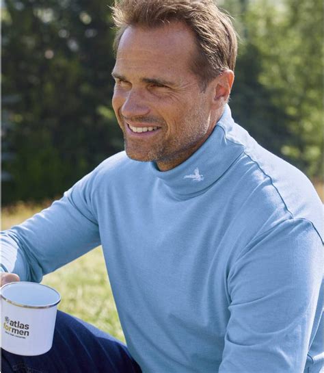 Pack of 2 Men's Turtleneck Tops - Blue Ecru | Atlas For Men