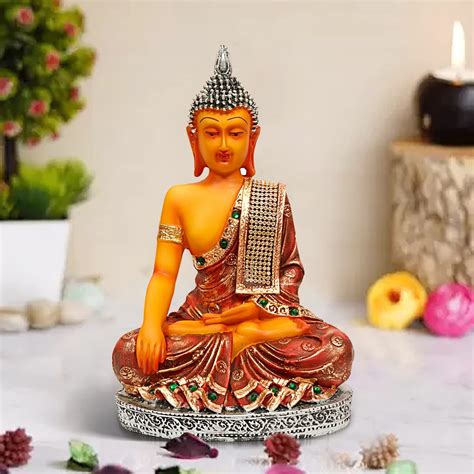Buy SajSajawat Elegant Earth Calling Samadhi Budha with Silver Head ...